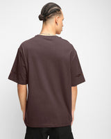 Men's Chocolate Brown Iron Truck Graphic Printed Oversized Tshirt