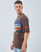 Men's Brown Half Sleeves Regular Fit Tshirt