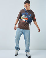 Men's Brown Half Sleeves Regular Fit Tshirt