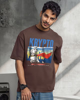 Men's Brown Half Sleeves Regular Fit Tshirt
