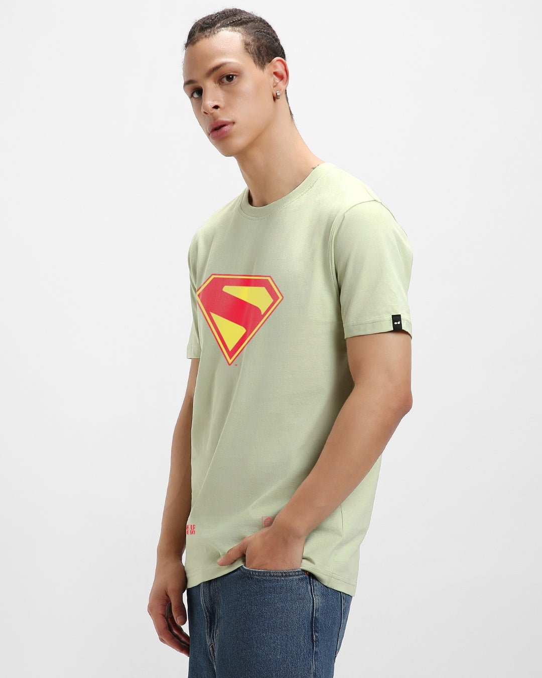 Men's Green Casual Printed Half Sleeves Tshirt