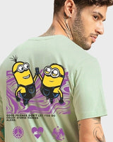 Men's Green Best Buds Graphic Printed Tshirt