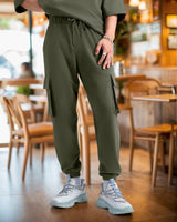 Men's Green Casual Solid Cargo