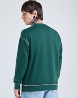 Men's Green Heavy Duty 1.0 Oversized Full Sleeves Sweatshirt