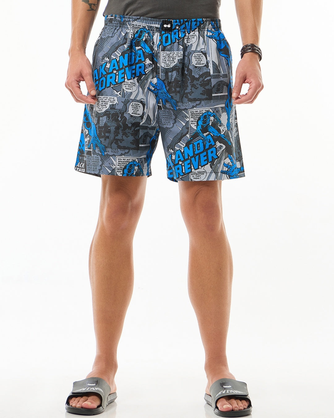 Men's Grey Casual Regular Fit Printed Boxer