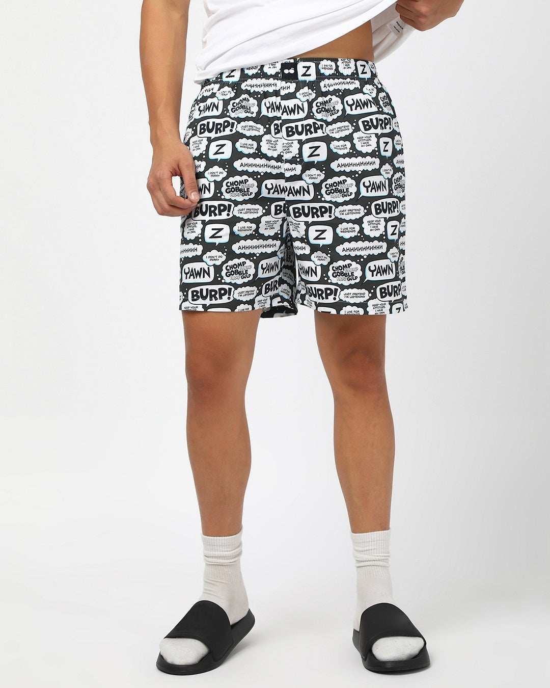 Men's Grey Garfield All Over Printed Lounge Wear Boxer