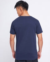 Men's Navy Blue Stone Hashira Graphic Printed Tshirt