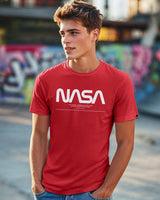 Men's Red Spaced Nasa Typography Tshirt