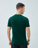 Men's Green Casual Regular Fit Solid Half Sleeves Tshirt