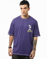 Men's Skipper Blue Smacking Graphic Printed Oversized Tshirt