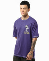 Men's Skipper Blue Smacking Graphic Printed Oversized Tshirt