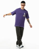 Men's Skipper Blue Smacking Graphic Printed Oversized Tshirt