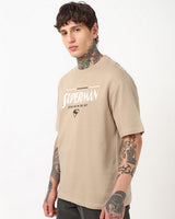 Men's Brown Half Sleeves Oversized Fit Tshirt
