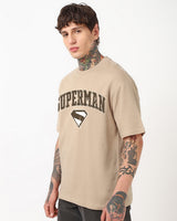 Men's Brown Half Sleeves Oversized Fit Tshirt