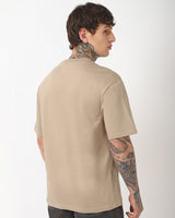 Men's Brown Half Sleeves Oversized Fit Tshirt