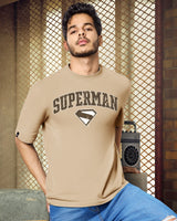 Men's Brown Half Sleeves Oversized Fit Tshirt