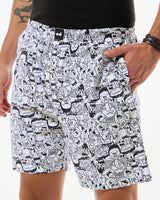 Men's White Casual Regular Fit Printed Boxer