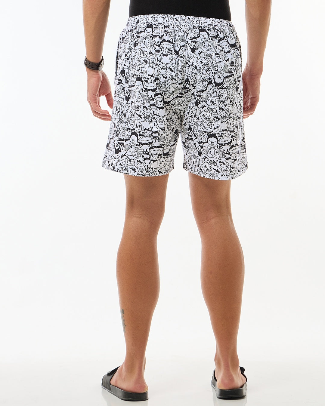 Men's White Casual Regular Fit Printed Boxer