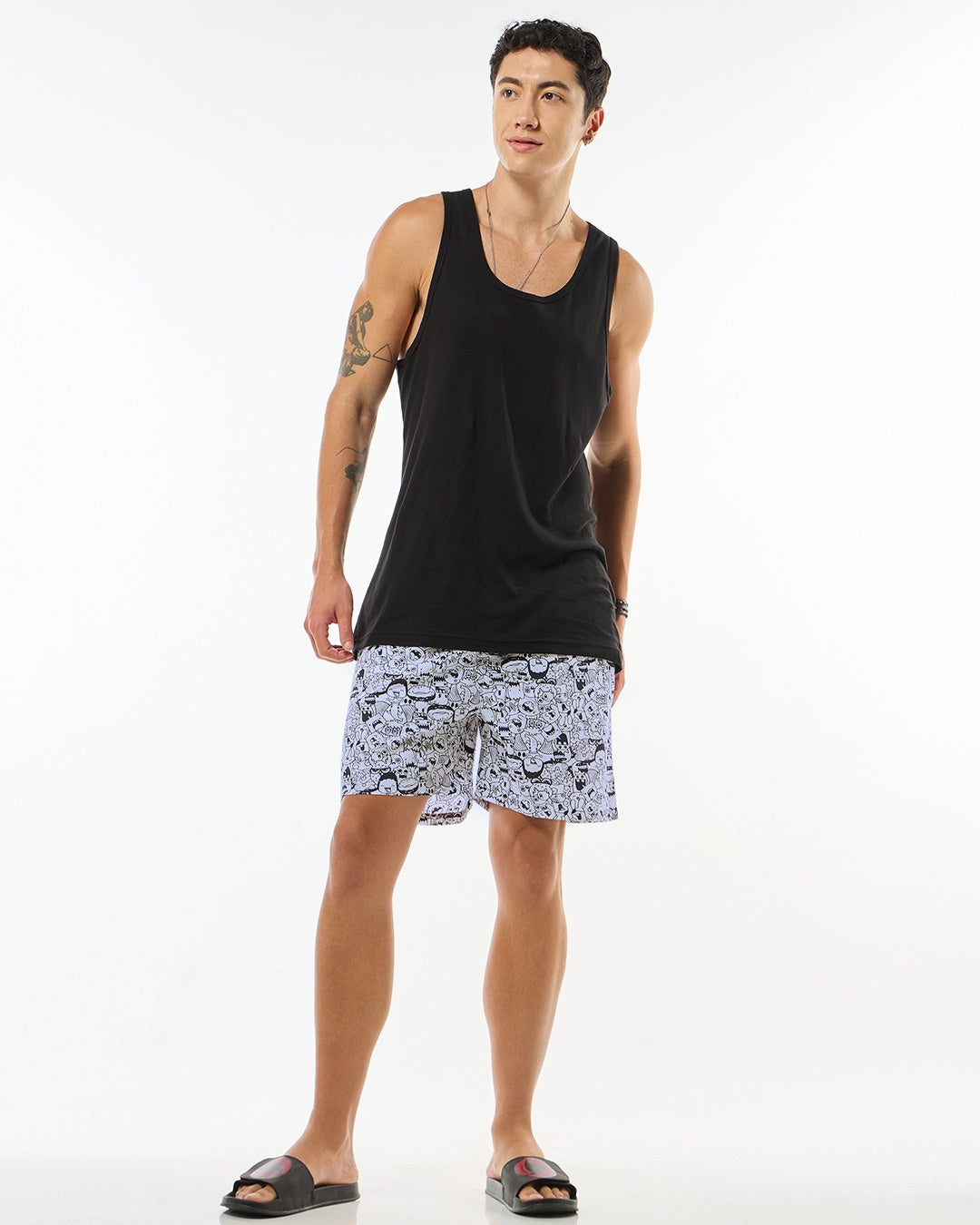Men's White Casual Regular Fit Printed Boxer
