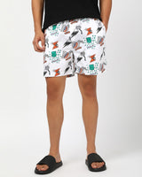 Men's White Avengers All Over Printed Lounge Wear Boxer