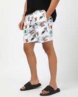 Men's White Avengers All Over Printed Lounge Wear Boxer