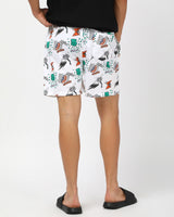 Men's White Avengers All Over Printed Lounge Wear Boxer