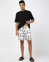 Men's White Avengers All Over Printed Lounge Wear Boxer