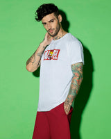 Men's White Casual Regular Fit Printed Half Sleeves Tshirt