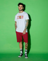 Men's White Casual Regular Fit Printed Half Sleeves Tshirt