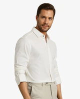 Men's White Casual Regular Fit Solid Full Sleeves Shirt