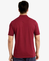 Men's Red Casual Regular Fit Solid Half Sleeves Polo Tshirt