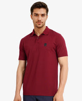 Men's Red Casual Regular Fit Solid Half Sleeves Polo Tshirt
