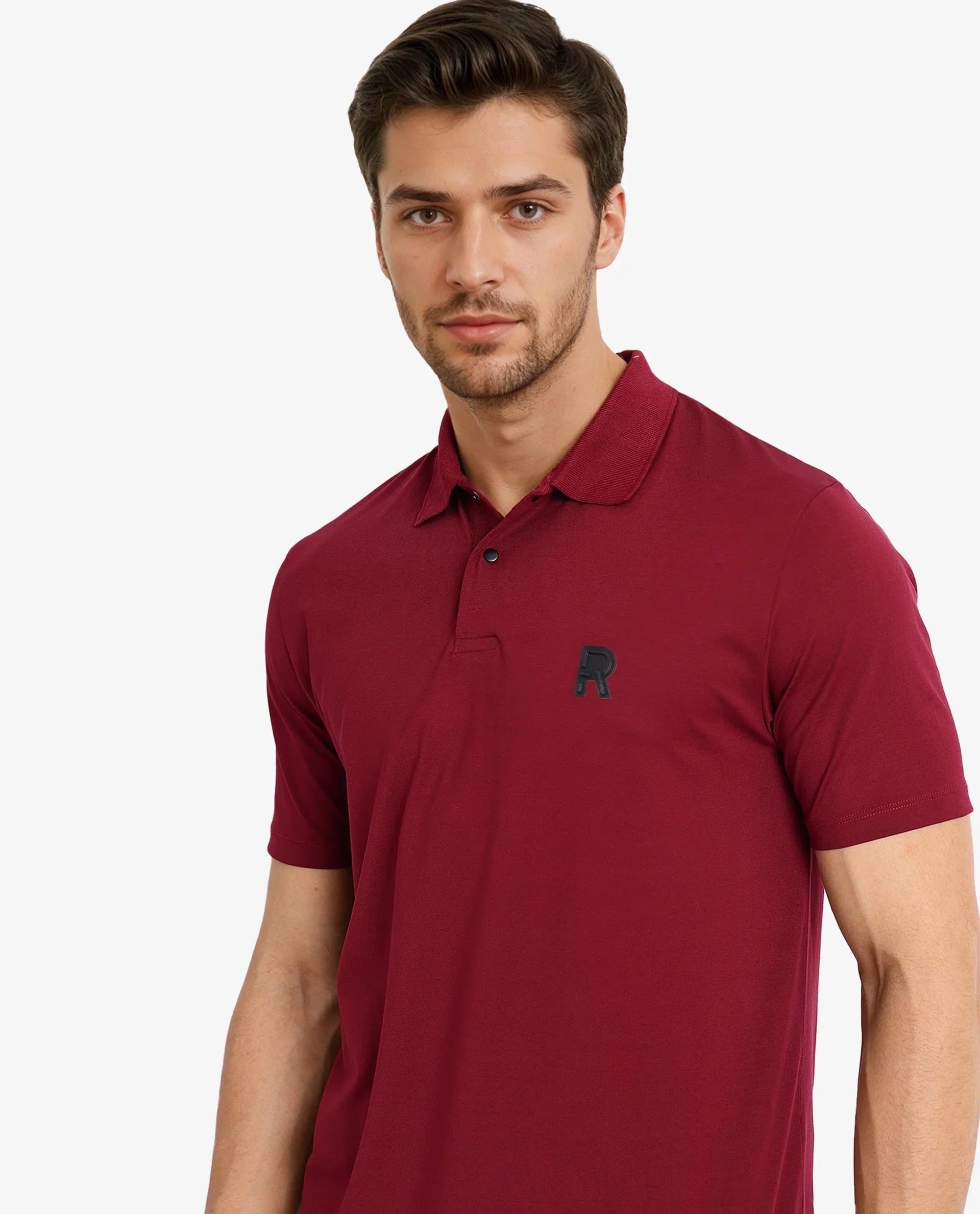 Men's Red Casual Regular Fit Solid Half Sleeves Polo Tshirt