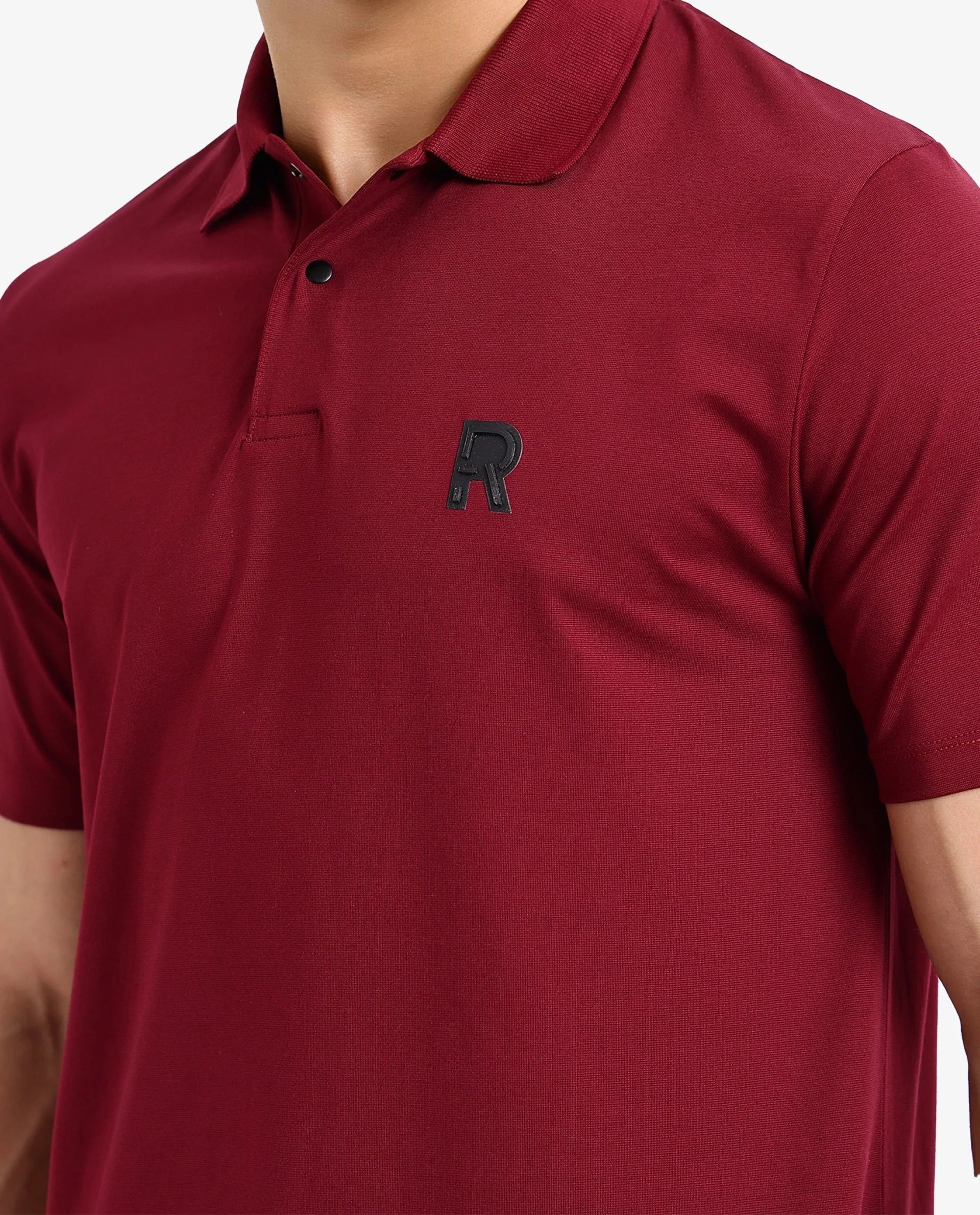Men's Red Casual Regular Fit Solid Half Sleeves Polo Tshirt