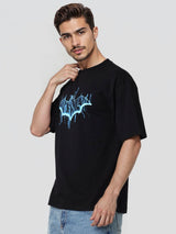 Men's Boxy Batman Printed Round Neck Tshirt