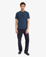 Men's Blue Casual Regular Fit Printed Half Sleeves Tshirt