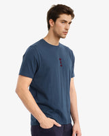 Men's Blue Casual Regular Fit Printed Half Sleeves Tshirt