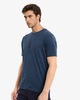 Men's Blue Casual Regular Fit Printed Half Sleeves Tshirt