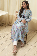 Women's Blue Festive Three Quarter Sleeves Kurta