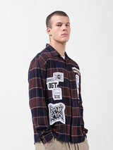 Men's Brown Casual Solid Full Sleeves Shirt