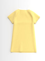Girls Yellow Casual Printed Dress