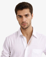 Men's White Formal Regular Fit Solid Full Sleeves Shirt