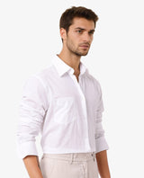 Men's White Formal Regular Fit Solid Full Sleeves Shirt