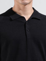 Men's Slim Fit Textured Polo Collar Tshirt