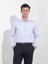 Men's Blue Casual Printed Full Sleeves Shirt