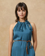 Women's Blue Casual Sleeveless Dress