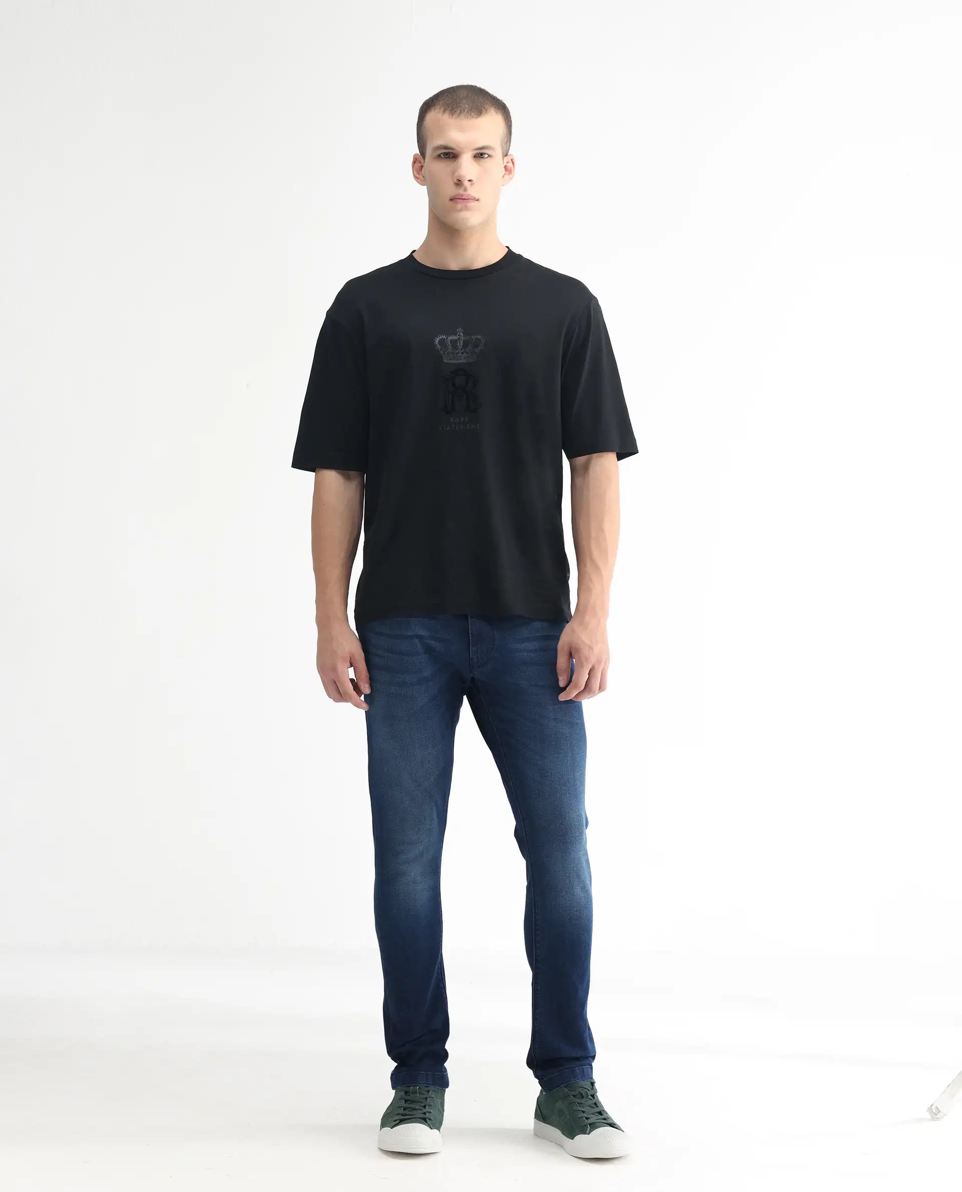 Men's Blue Casual Slim Fit Solid Jeans
