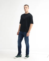 Men's Blue Casual Slim Fit Solid Jeans