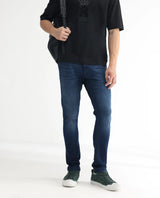 Men's Blue Casual Slim Fit Solid Jeans