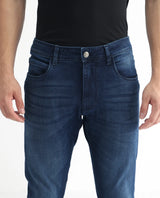 Men's Blue Casual Slim Fit Solid Jeans